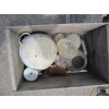 Image 7 : MISC. ANTIQUE LIGHT FIXTURES, ENAMEL STRAINER, ETC.
