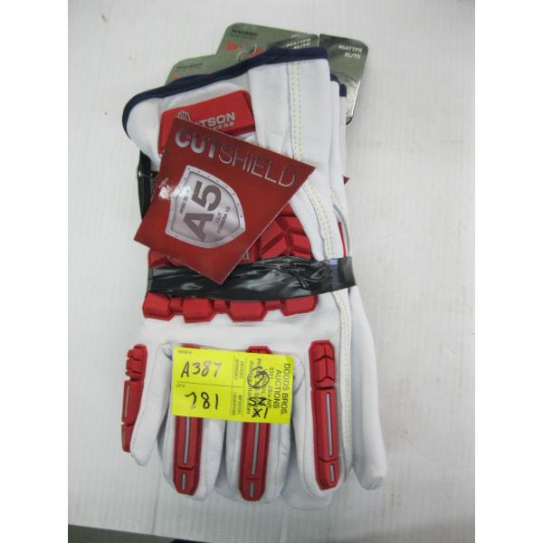 2 PAIR OF WATSON VAN GOAT SZ XL GLOVES - RED & WHITE