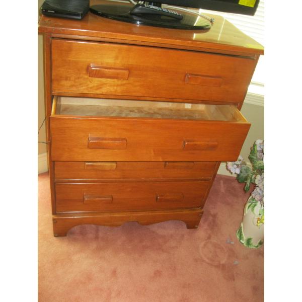 MAPLE DRESSER W/1ST DRAWER FOLD DOWN TO DESK