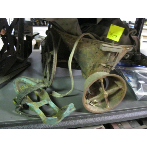SEEDER FERTILIZER SPREADER & CAST FOOT BRACE