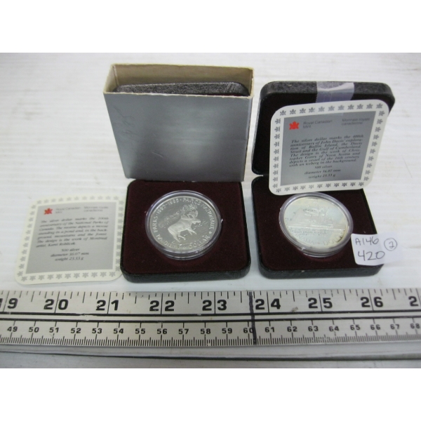 2 - 50% SILVER CDN $1 COINS - 1985 & 1987