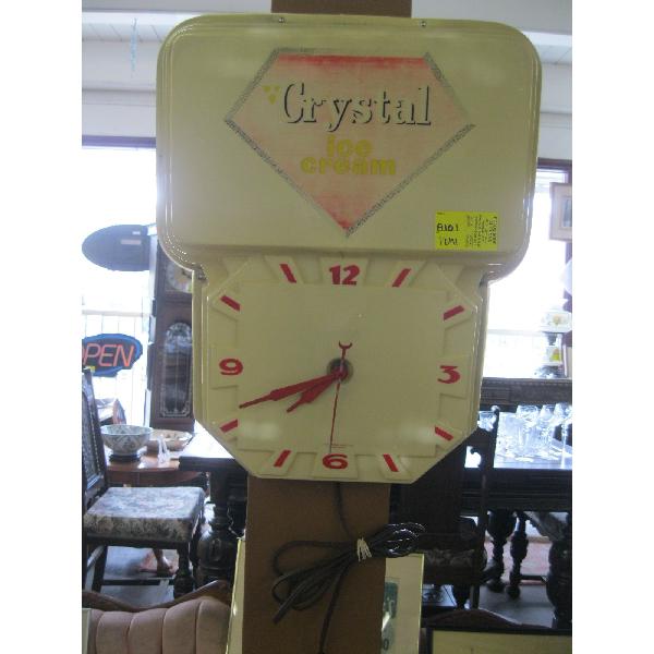 CRYSTAL ICE CREAM CLOCK