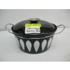 Image 1 : BLACK & WHITE KATHERINE HOLME NORWAY LOTUS ENAMEL POT