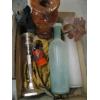 Image 3 : 2 BOXES OF MISC. CANDLEHOLDERS, WOODEN BOX FIGURINES, ETC.