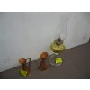 Image 1 : COAL OIL LAMP & 2 SM. BRASS CANDLEHOLDERS