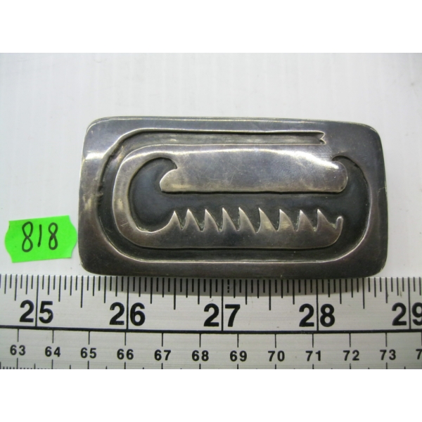 SILVER NAVAJO BELT BUCKLE, NO MARKINGS