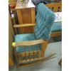 Image 2 : OAK W/UPHOLSTERED SEAT ROCKER