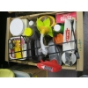 Image 2 : 2 BOXES OF MISC. CLEANERS, CLOCK, POTTERY, ETC.