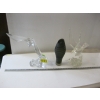 Image 1 : 2 CRYSTAL BIRD FIGURINES - 1 IS DAMAGED/REPAIRED, & A GLASS VASE