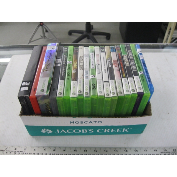 BOX OF ASST. XBOX GAMES, WII GAMES, ETC.