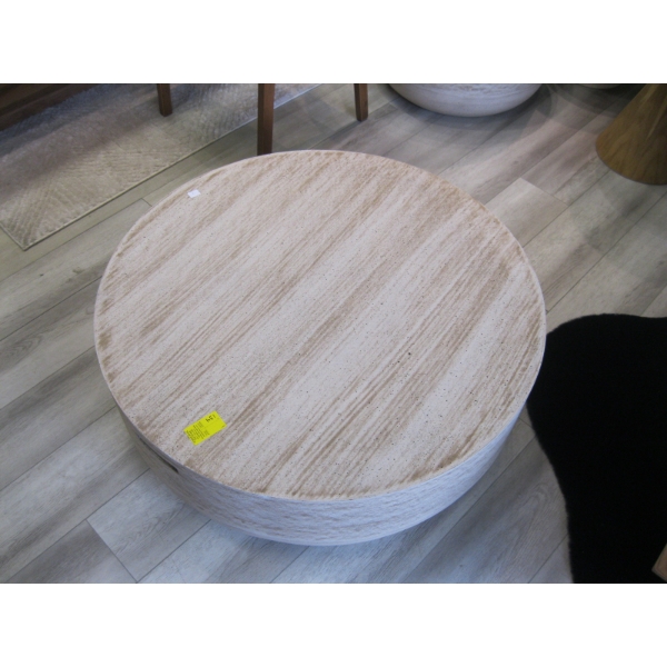 ROUND MARBLE LOOK COFFEE TABLE