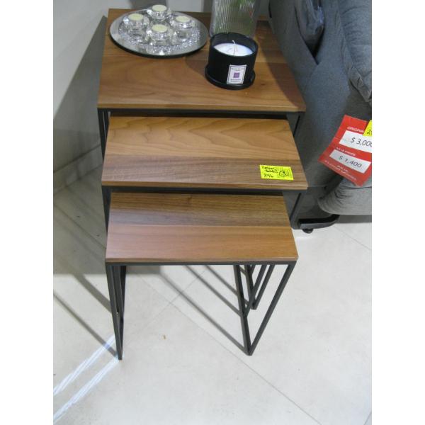 3 PIECE NESTING TABLES W/BLACK LEGS