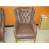 Image 1 : LG. UPHOLSTERED TUFT BACK WINGBACK CHAIR
