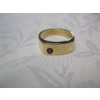 Image 3 : 14KT RING W/SMALL RED STONE, 5G, SZ 8