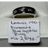Image 1 : LADIES 14KT DIAMOND & SAPPHIRE RING W/A $2,540, SZ 6.5