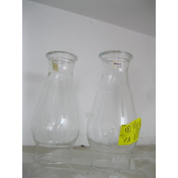 2 OIL LANTERN CHIMNEYS