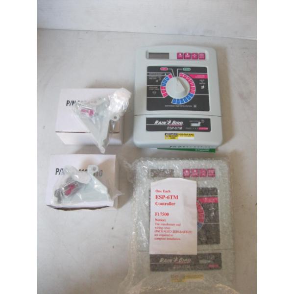 2 ESP-6TM RAINBIRD CONTROLLERS W/POWER SUPPLY & BRACKETS