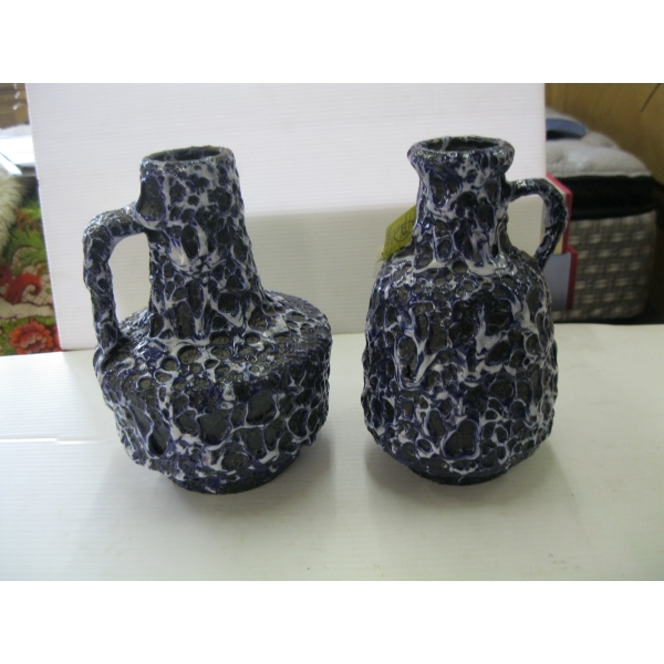 PAIR OF E.S. KERAMIK FAT LAVA VASES