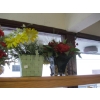 Image 2 : 5 FLOWER POTS W/ARTIFICIAL FLOWERS