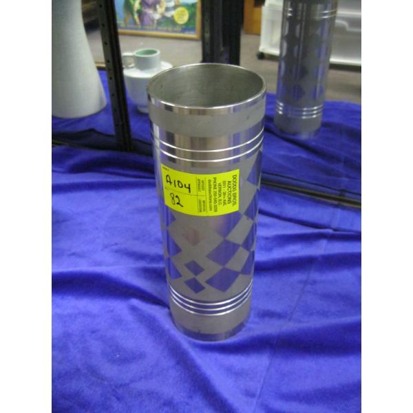 BRUTALIST LATHED TURNED STEEL VASE