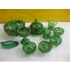 Image 1 : EMERALD GREEN GOLD TRIMMED VINTAGE GLASSWARE
