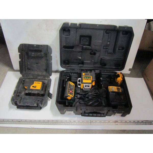 DEWALT LASER POINTER IN CASE & A 2ND DEWALT LASER DISTANT METER W/BATTERY & CHARGER