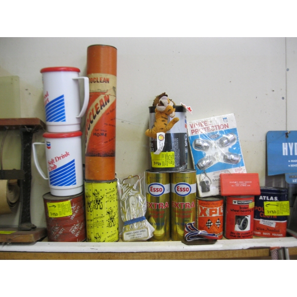 ASST. COLLECTOR TINS, WHEEL NUTS, ETC.