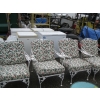 Image 3 : SET OF 4 WROUGHT IRON PATIO CHAIRS W/CUSHIONS