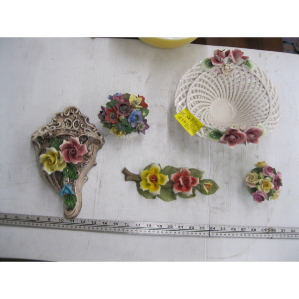 ASST. CHINA FLORALS, CAPADEMONTE PIECES, ETC.