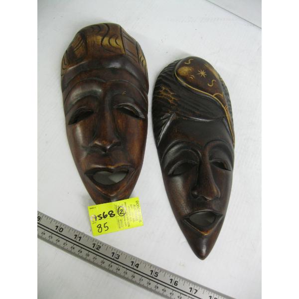 2 WOODEN MASKS