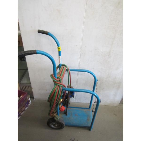 OXY ACETYLENE TORCH W/HOSE, GAUGES & CART