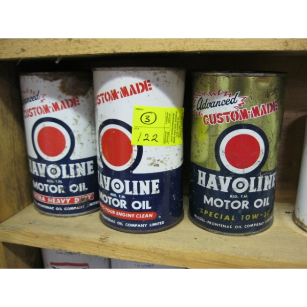 3 HAVOLINE OIL TINS