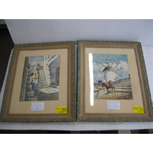 2 ORIGINAL WATERCOLORS, SIGNED