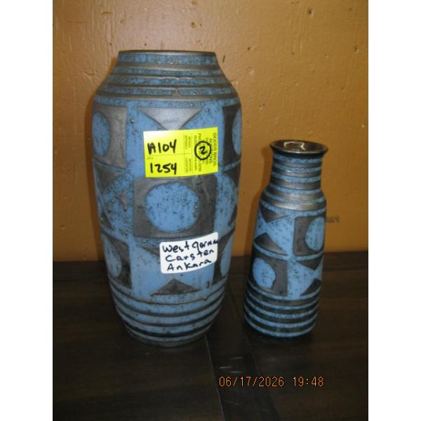 2 WEST GERMAN MCM CARSTEN VASES
