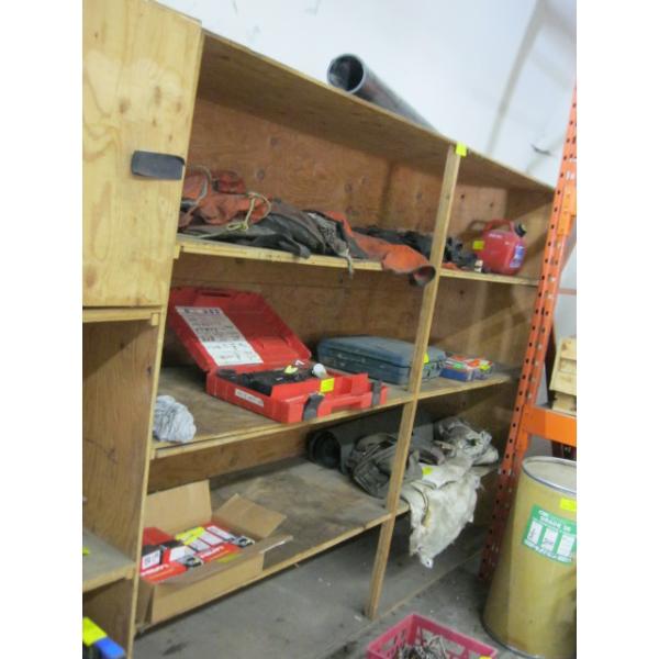 WOODEN SHELF UNIT - APPROX. 8'X6'X2'