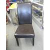 Image 2 : 6 UPHOLSTERED BROWN DINING CHAIRS - 1 W/EDGE COMING OFF