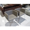 Image 2 : SET OF 4 UPHOLSTERED CHROME LEG TUB CHAIRS