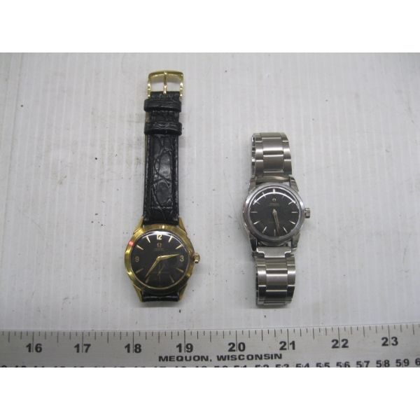 2 OMEGA WATCHES - NOT AUTHENTICATED - APPEAR TO BE REPRODUCTIONS