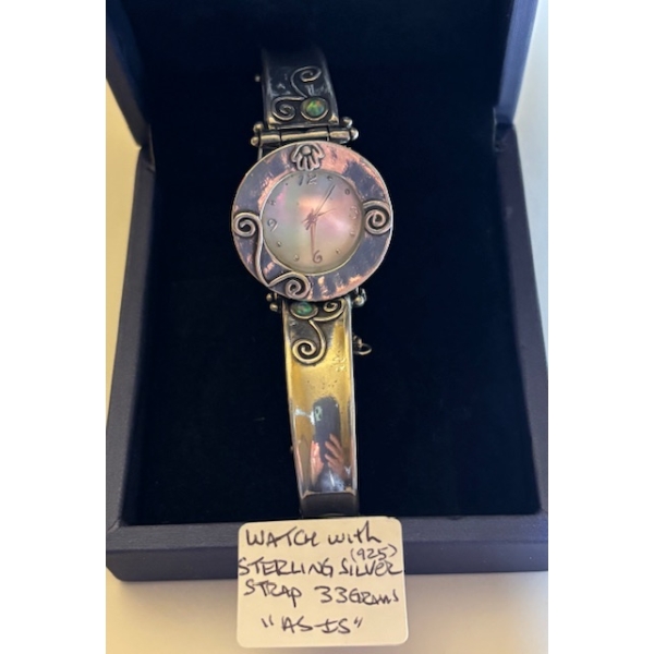 WATCH W/STERLING SILVER .925 STRAP, 33G "AS IS"