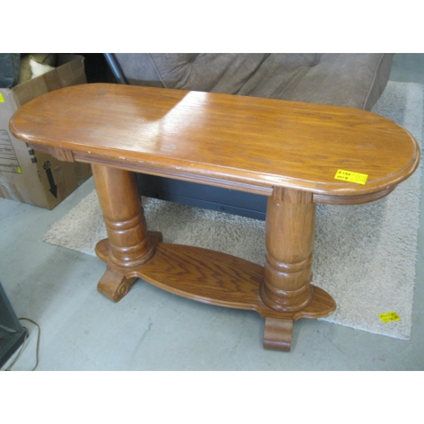 OVAL OAK SOFA TABLE