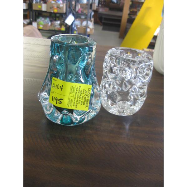 2 MCM GLASS VASES
