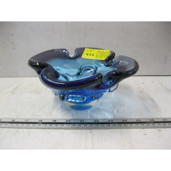 BLUE CHALET?? ART GLASS PIECE