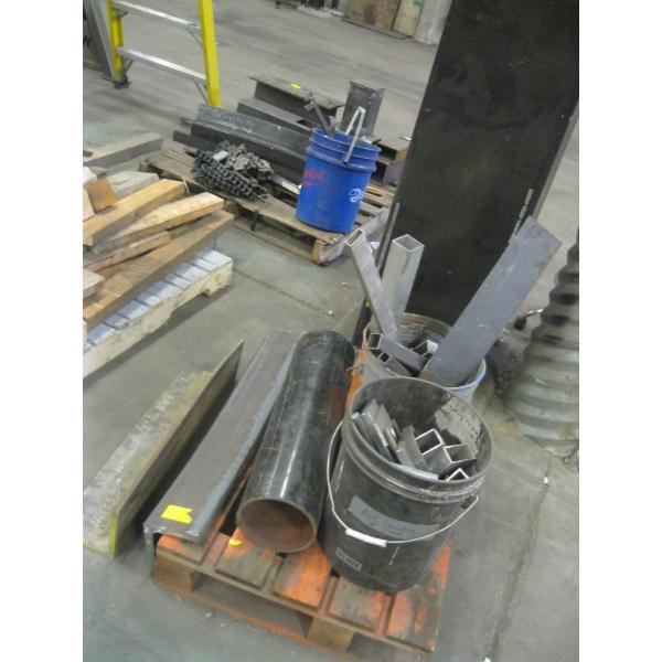 2 PALLETS OF MISC. STEEL, CHAIN, ETC.