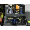 Image 2 : PLASTIC TOOLBOX W/MISC. CONTENTS & A BRIEFCASE W/FLASHLIGHTS, ETC.