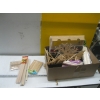Image 2 : 2 FLATS OF WOODEN CRAFT STICKS, CRAFT SUPPLIES, ETC.