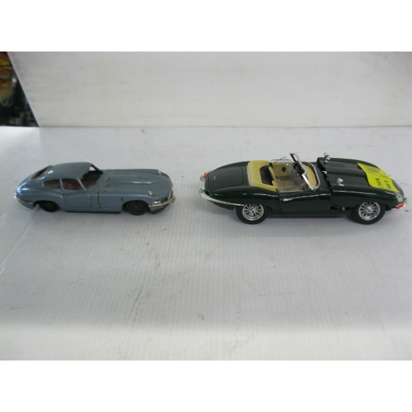 1 DIECAST CAR & 1 TIN CAR - BOTH JAGUARS, ROUGH CONDITION