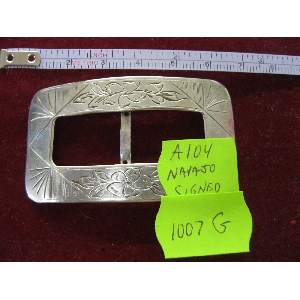NAVAJO BELT BUCKLE, SIGNED