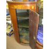 Image 3 : ANTIQUE INLAID MAHOGANY CORNER CABINET W/DRAWERS & KEY