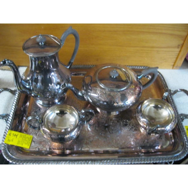 SILVERPLATE TEA SERVICE W/TRAY