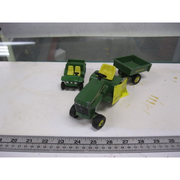 JOHN DEERE DIECAST RIDING MOWER W/WAGON & 6X6 ATV